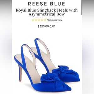 REESE BLUE
Royal Blue Slingback Heels with Asymmetrical Bow